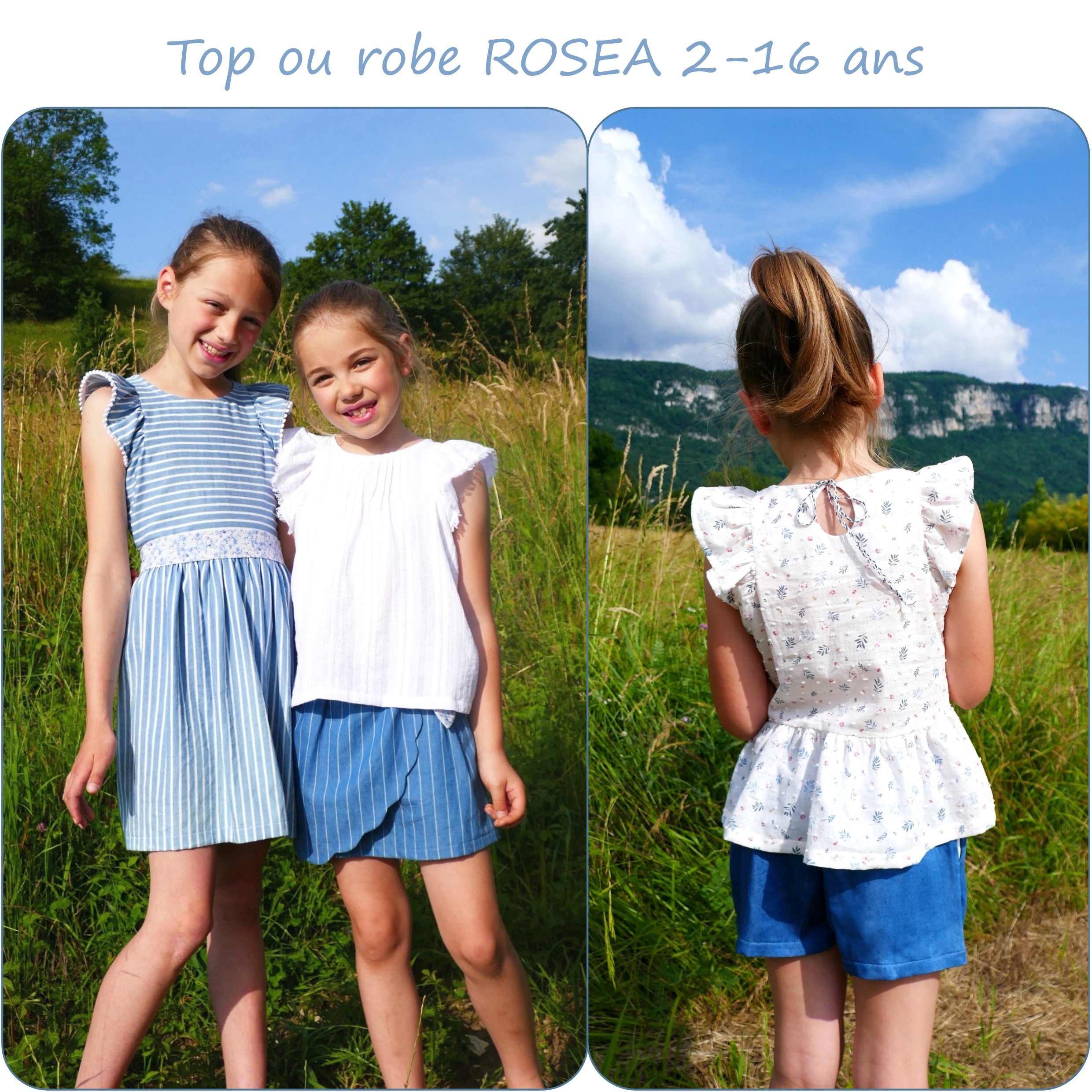 ROSEA – patron de top ou robe pour fille du 2 au 16 ans - Petits D'om