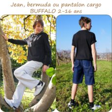 patron couture jean bermuda pantalon cargo garçon